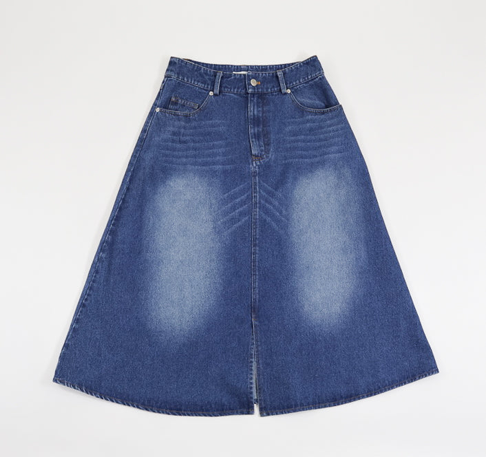 Washed Denim Skirt