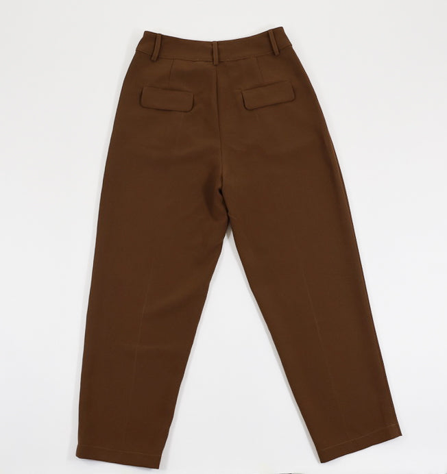 Pleated Slim Cuff Flap Pocket Pant