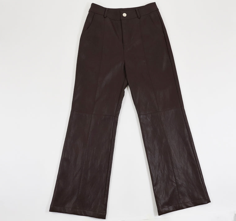 Faux Leather Straight Pant