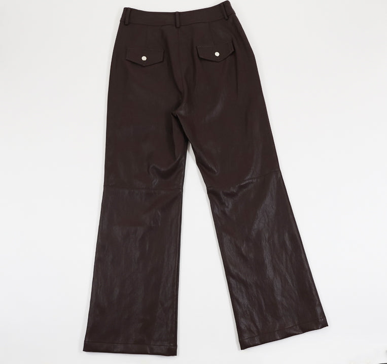 Faux Leather Straight Pant