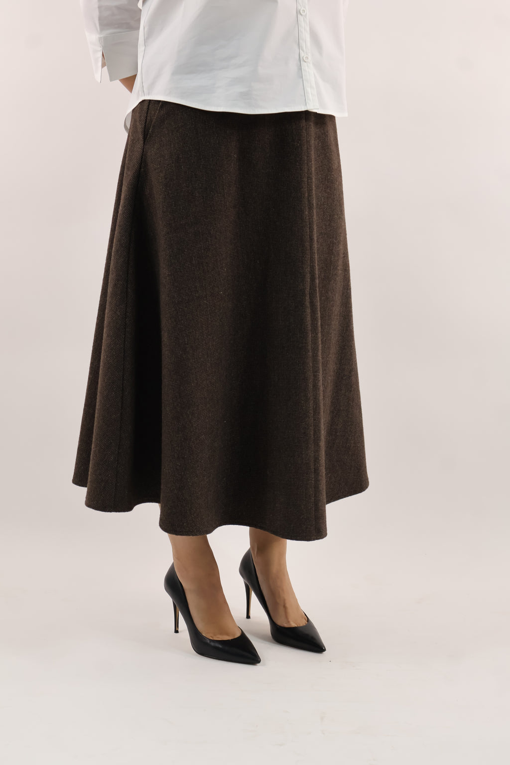 Wool Houndstooth Skirt