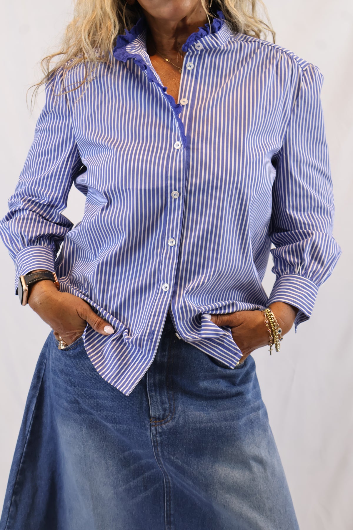 Stripe Ruffle Shirt