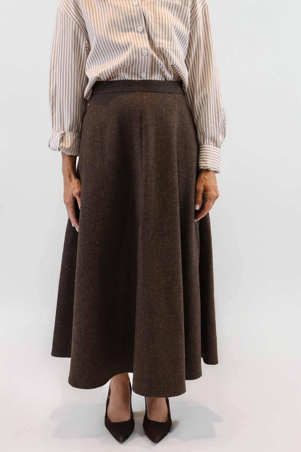 Wool Houndstooth Skirt