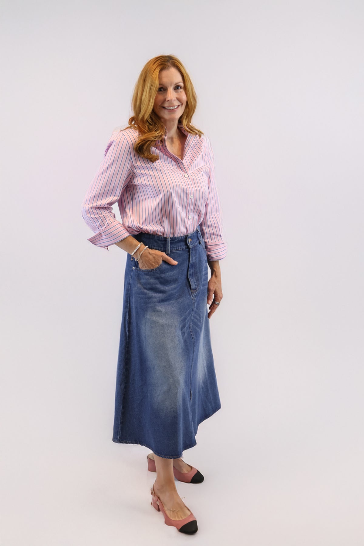 Washed Denim Skirt