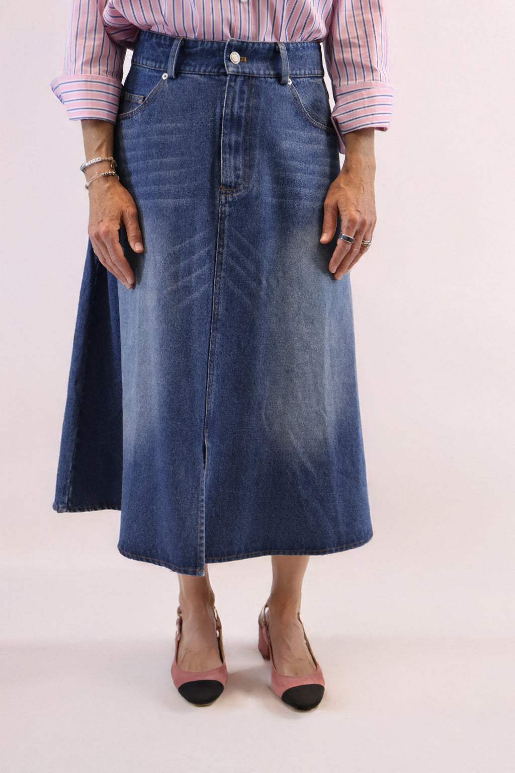 Washed Denim Skirt