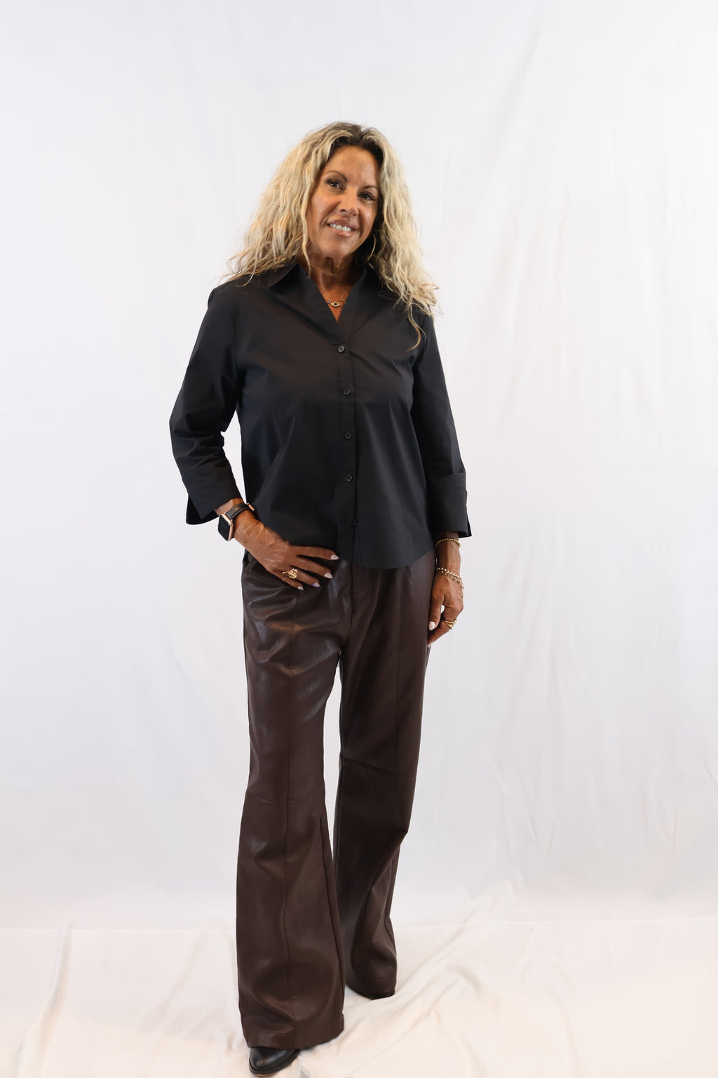 Faux Leather Straight Pant