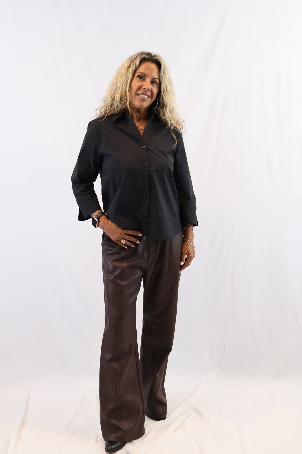 Faux Leather Straight Pant
