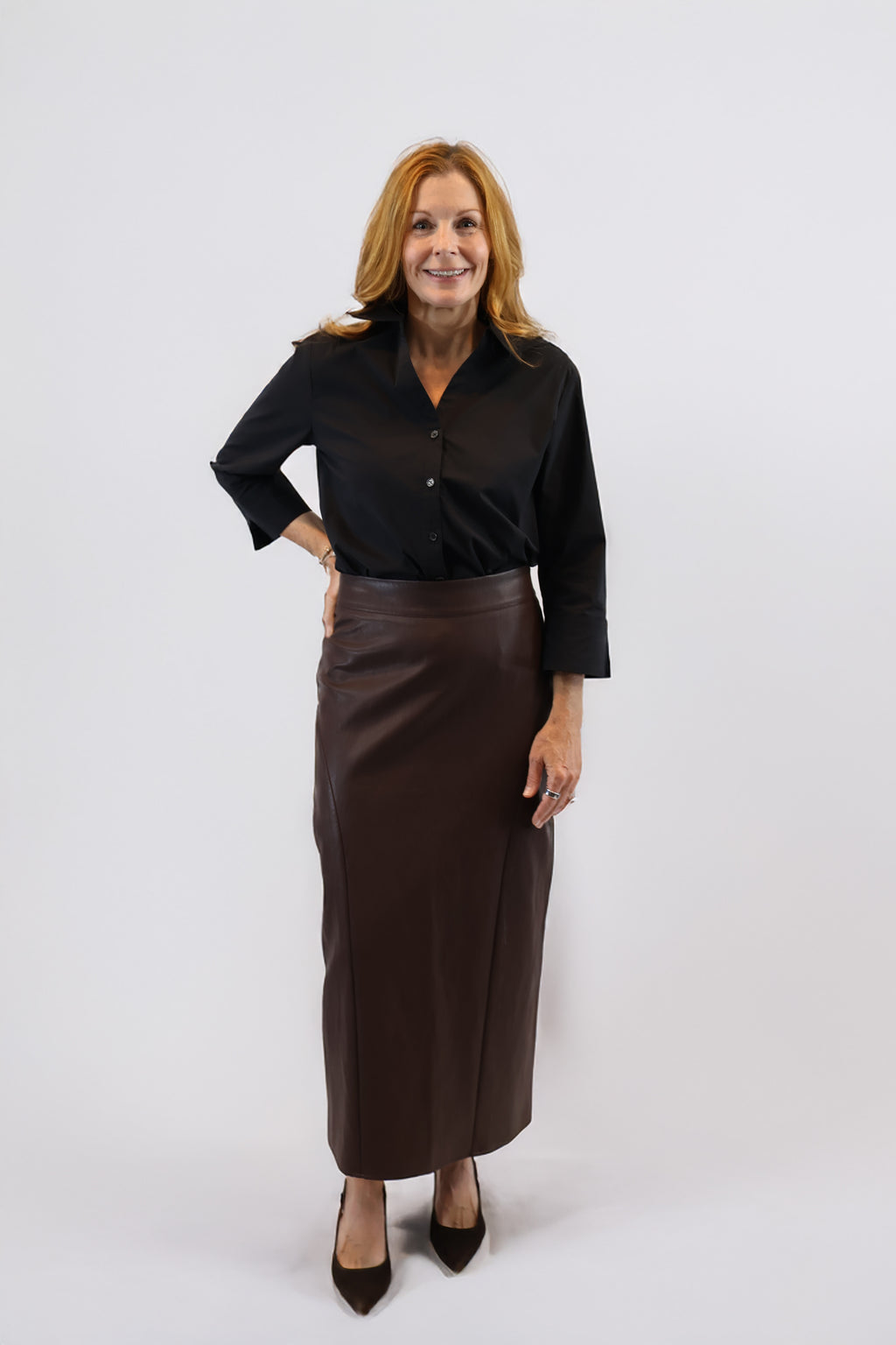 Faux Leather Pencil Skirt