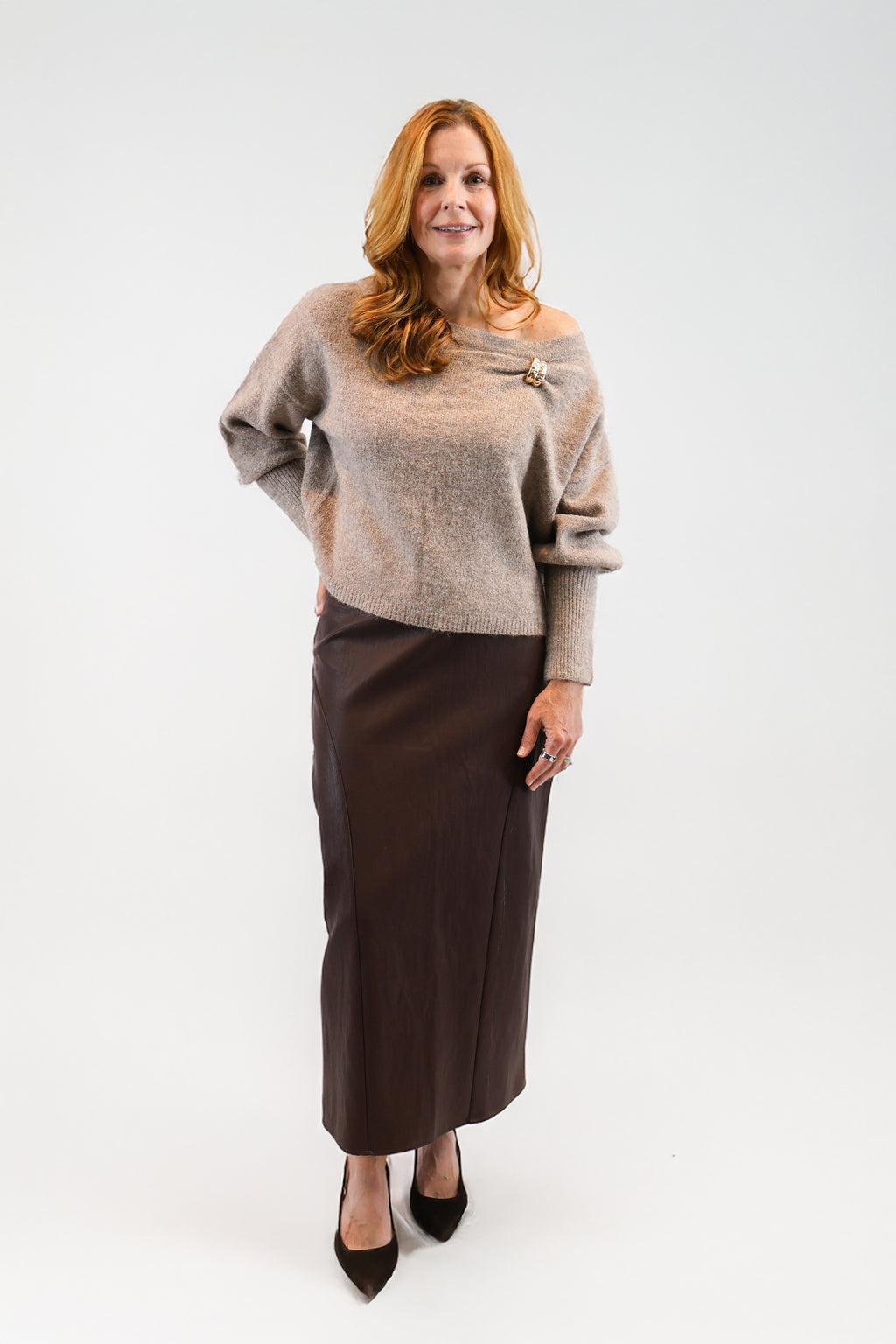 Faux Leather Pencil Skirt